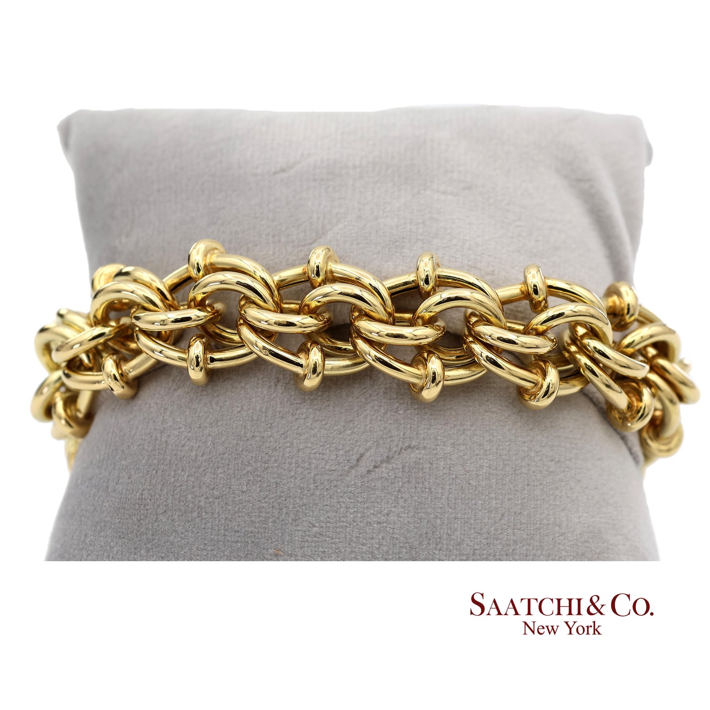 18K(750) Solid Yellow Gold Byzantine Chain Bracelet