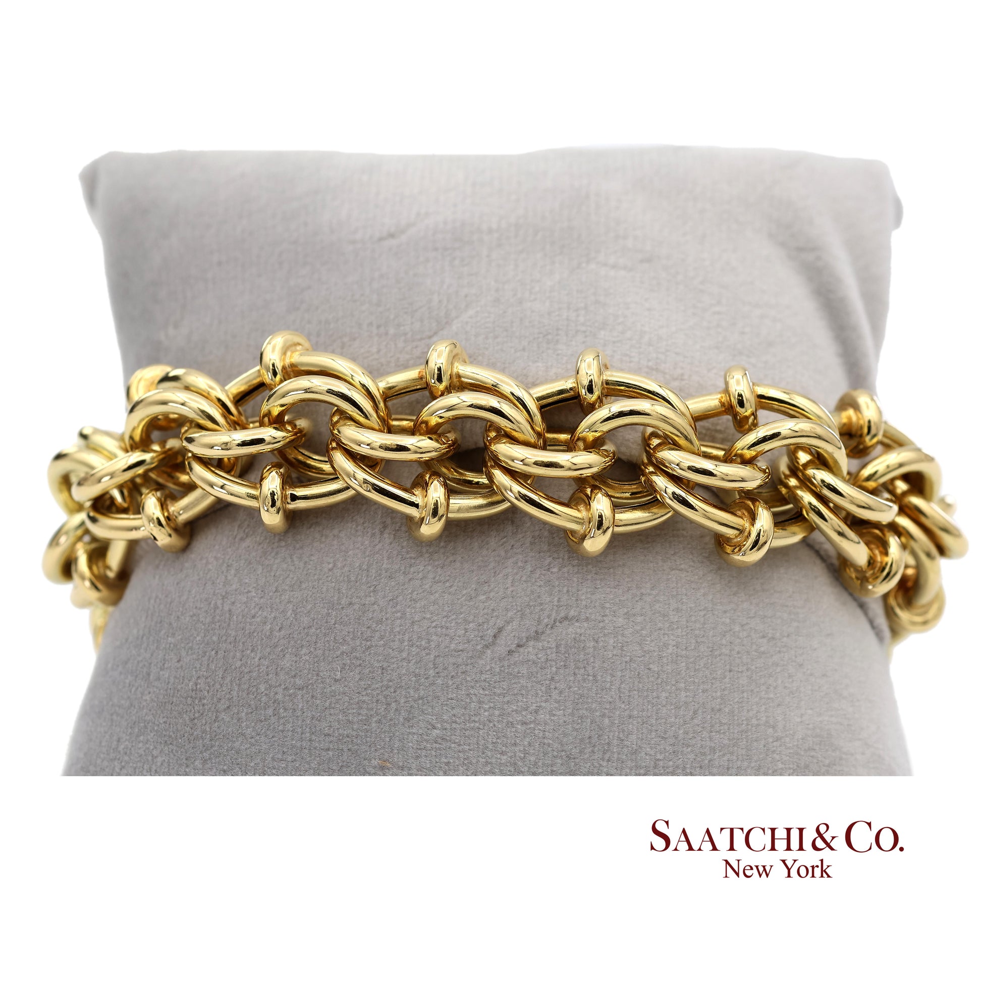 18K(750) Solid Yellow Gold Byzantine Chain Bracelet