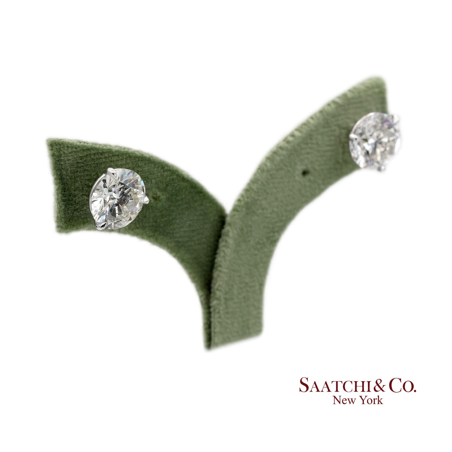 Platinum 950 Natural Diamond Stud Earrings
