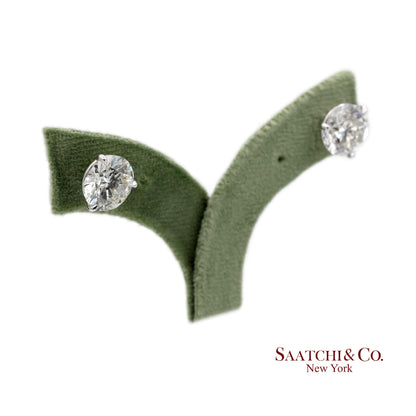 Platinum 950 Natural Diamond Stud Earrings