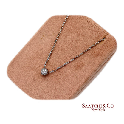 18K(750) White Gold Natural Diamond Pendant Necklace with Chain