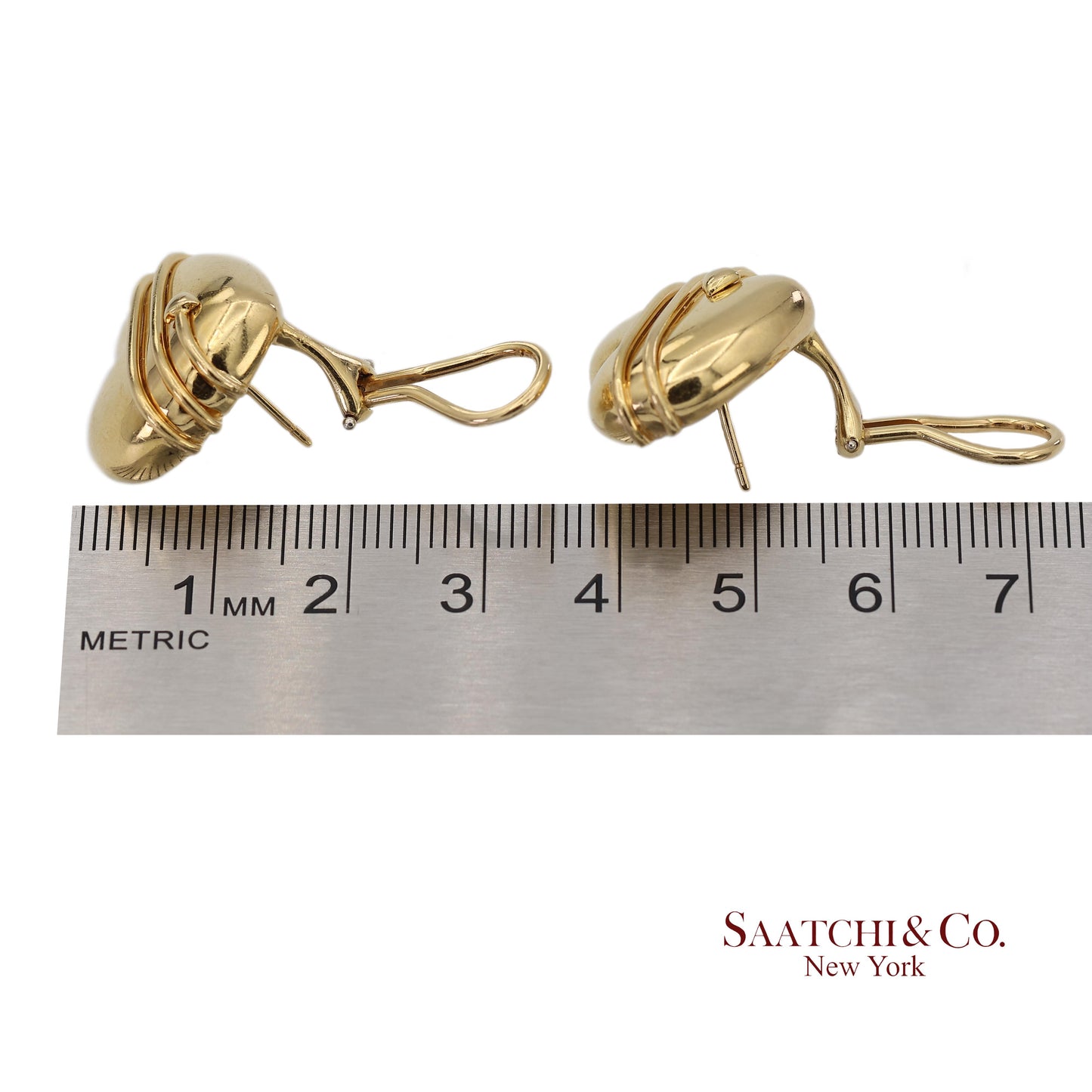Tiffany & Co. Vintage 18K(750) Yellow Gold Arrow Wrapped Heart Shape Earrings