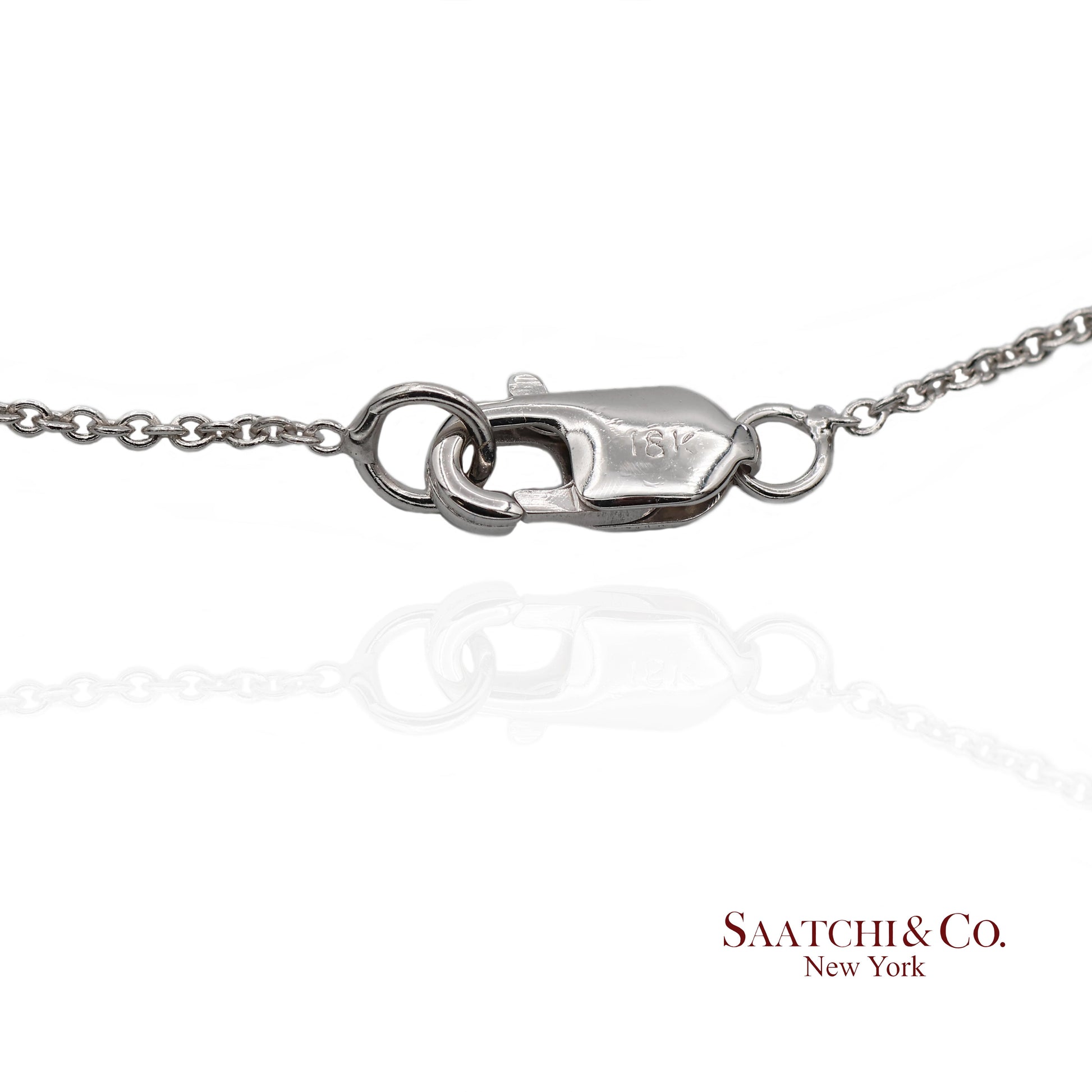 18K(750) White Gold Natural Diamond Rhombus Shape Pendant Necklace with Chain