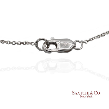 18K(750) White Gold Natural Diamond Rhombus Shape Pendant Necklace with Chain