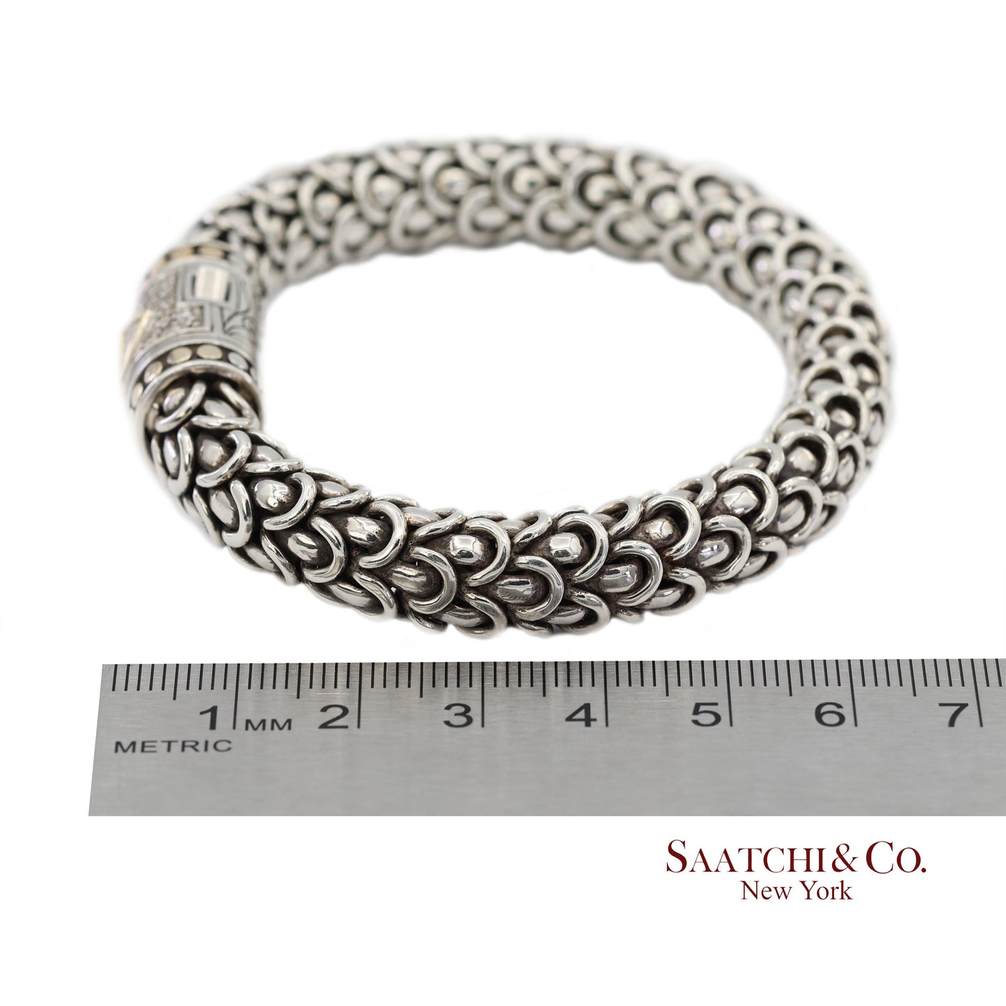 Vintage 18K Yellow Gold John Hardy Legends Naga Sterling Silver Bracelet