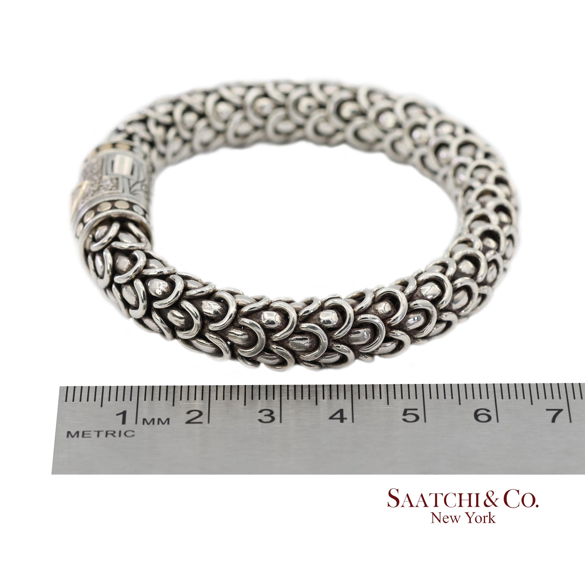 Vintage 18K Yellow Gold John Hardy Legends Naga Sterling Silver Bracelet