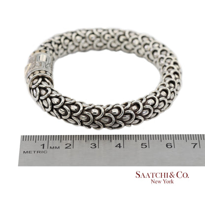Vintage 18K Yellow Gold John Hardy Legends Naga Sterling Silver Bracelet
