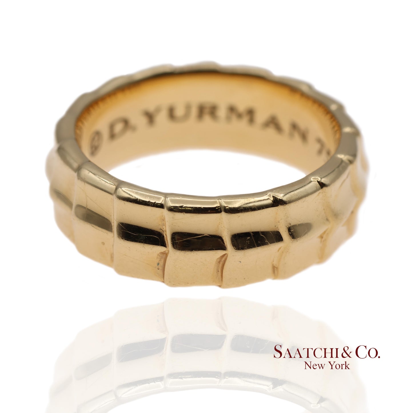 18K (750) Solid Yellow Gold David Yurman Armory Band Ring