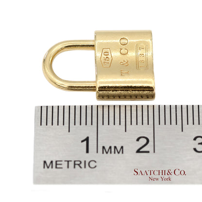 Tiffany & Co. 18K Yellow Gold Padlock Charm Pendant Necklace (Non Openable)