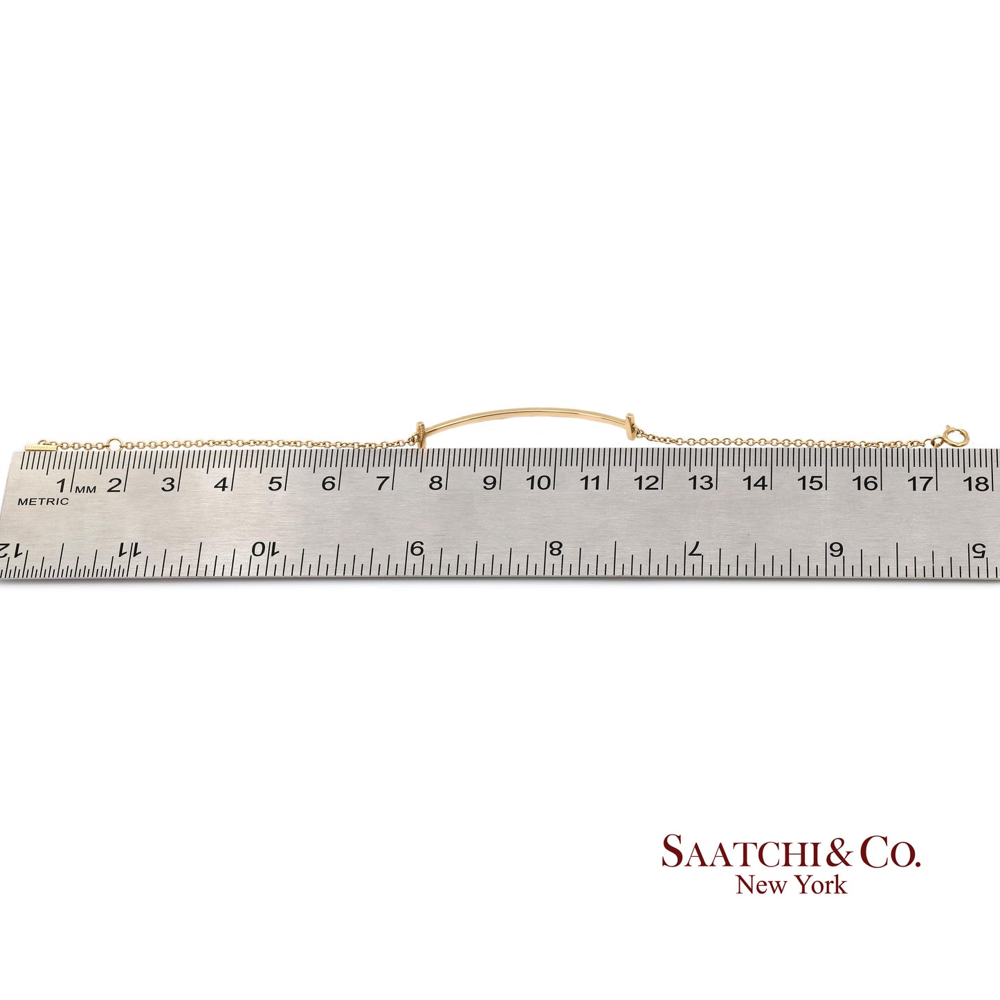Tiffany & Co. Vintage 18K(750) Solid Yellow Gold T Smile Bracelet