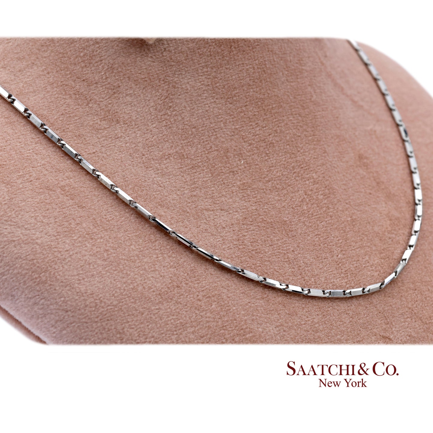 14K(585) Diamond Cut Solid White Gold Chain Necklace