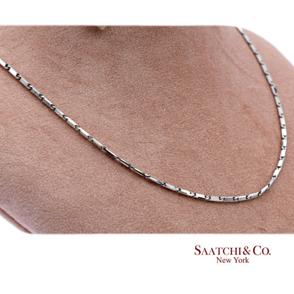 14K(585) Diamond Cut Solid White Gold Chain Necklace