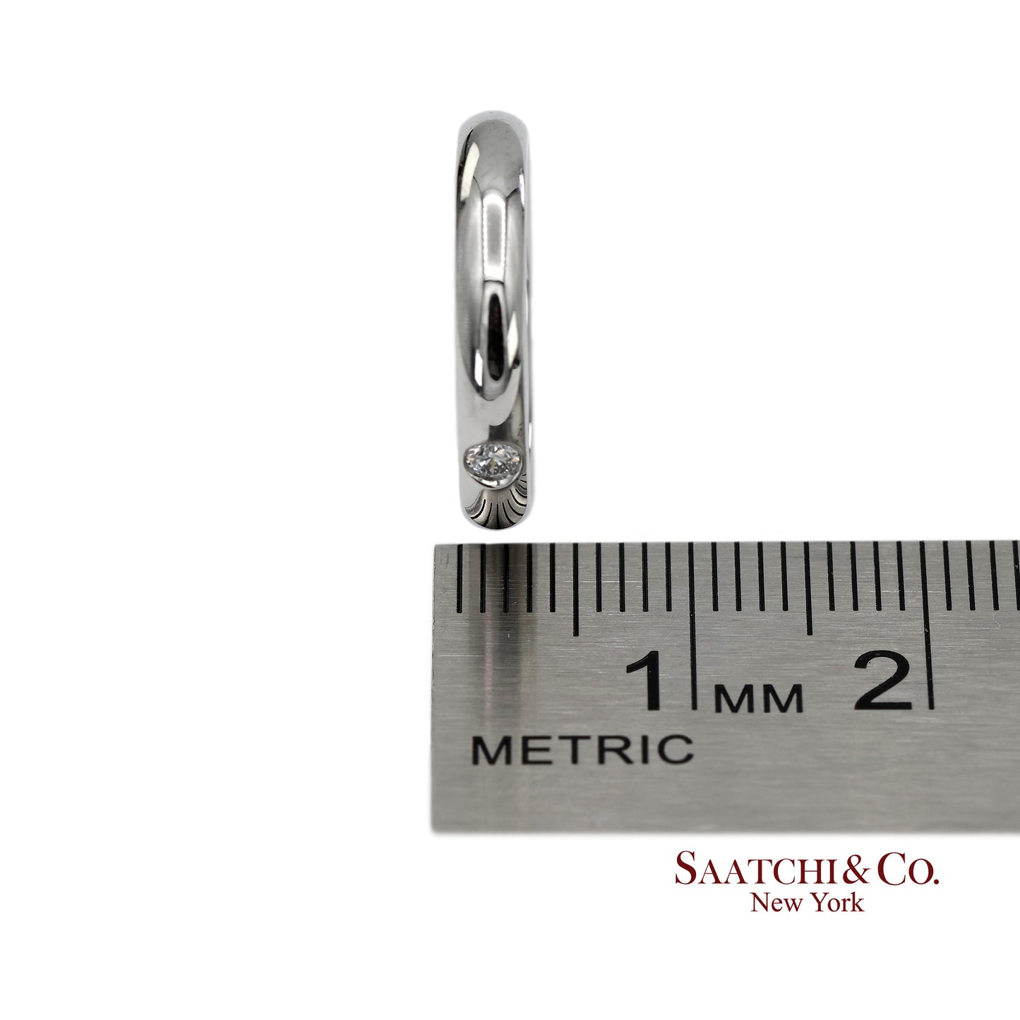 Platinum 950 Harry Winston Natural Single Diamond Band Ring