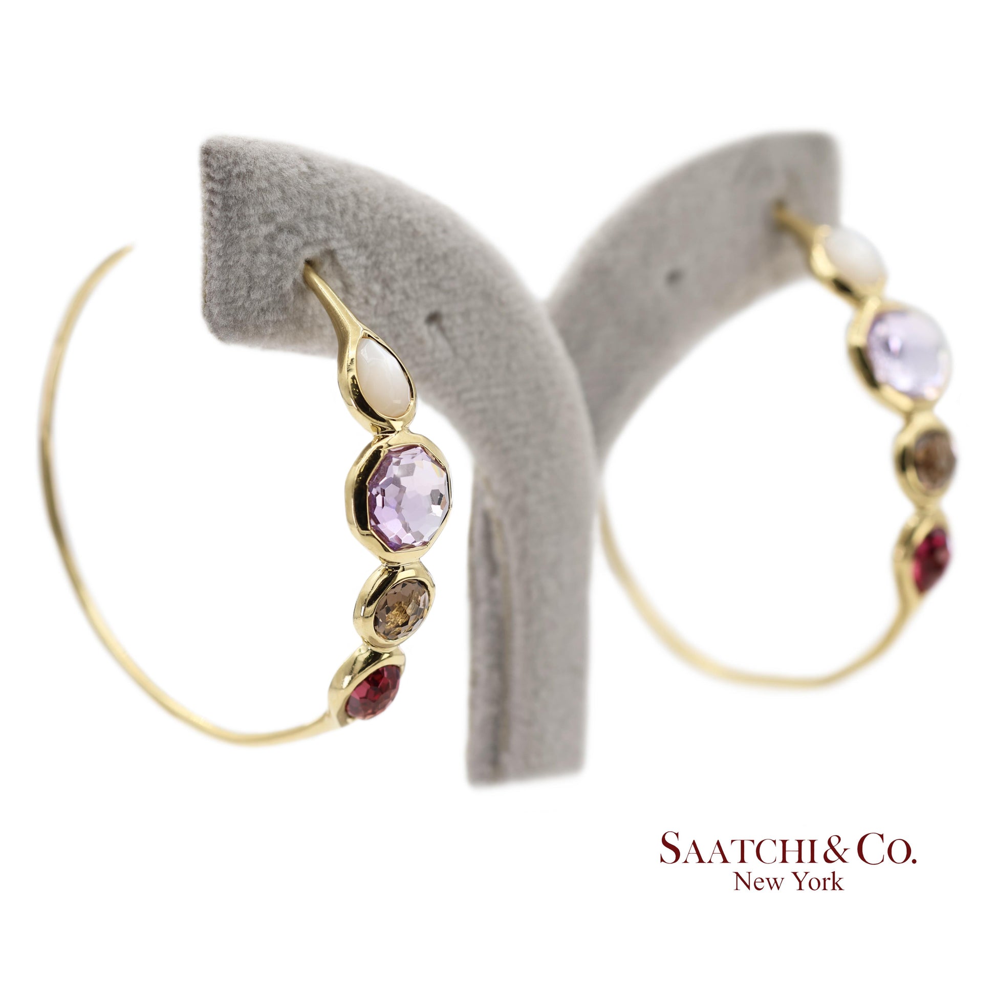 Vintage 18K 750 Solid Yellow Gold IPPOLITA Hoop Earrings
