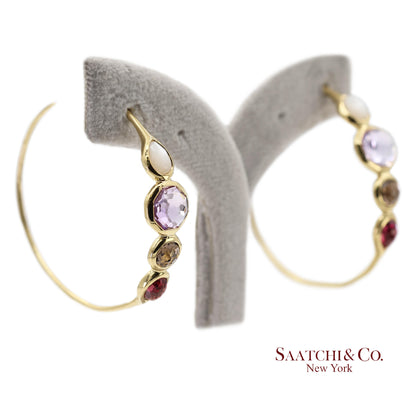 Vintage 18K 750 Solid Yellow Gold IPPOLITA Hoop Earrings