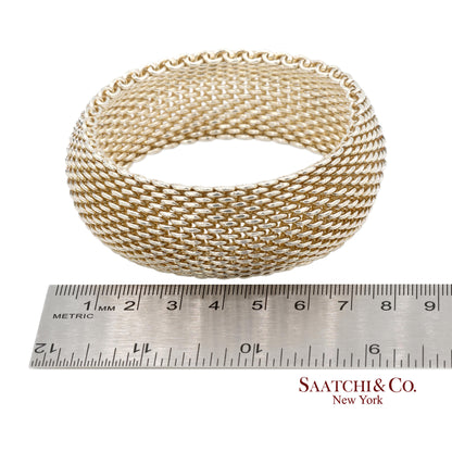 Tiffany & Co. Sterling Silver Somerset Mesh Wide Bangle Bracelet