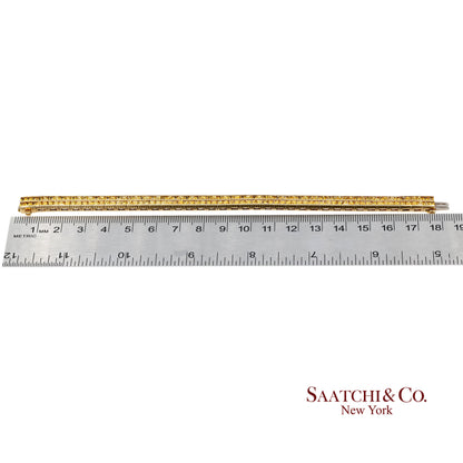 12.50 Ct Natural Yellow Sapphire Princess Cut Bracelet in 18K Yellow Gold