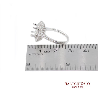 Platinum 950 Natural Brilliant Diamond Mounting Size 6.5