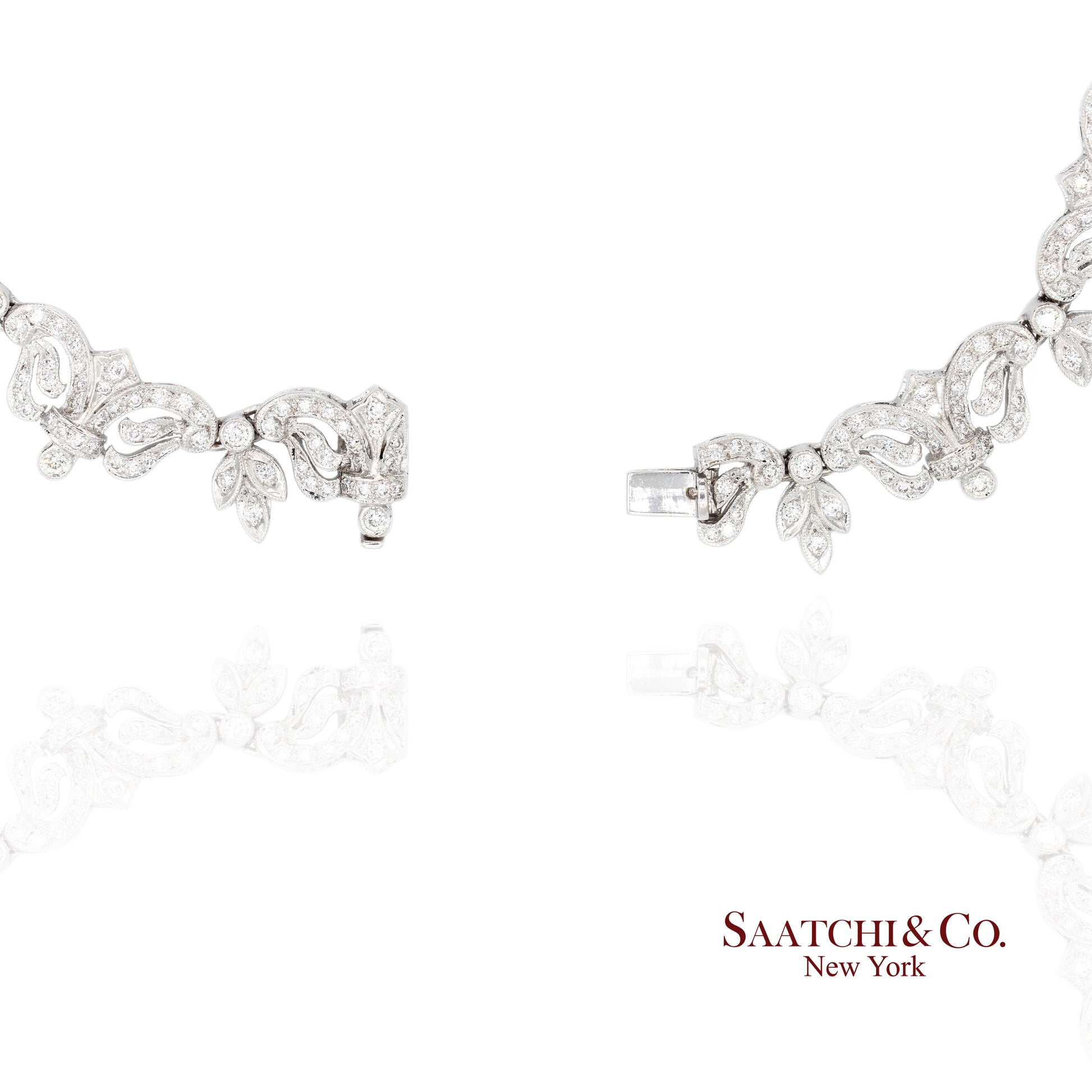 10K White Gold Natural Diamond Royal Blue Topaz Elegant Necklace