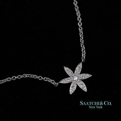 18K(750) White Gold Natural Diamond Pendant Necklace with Chain