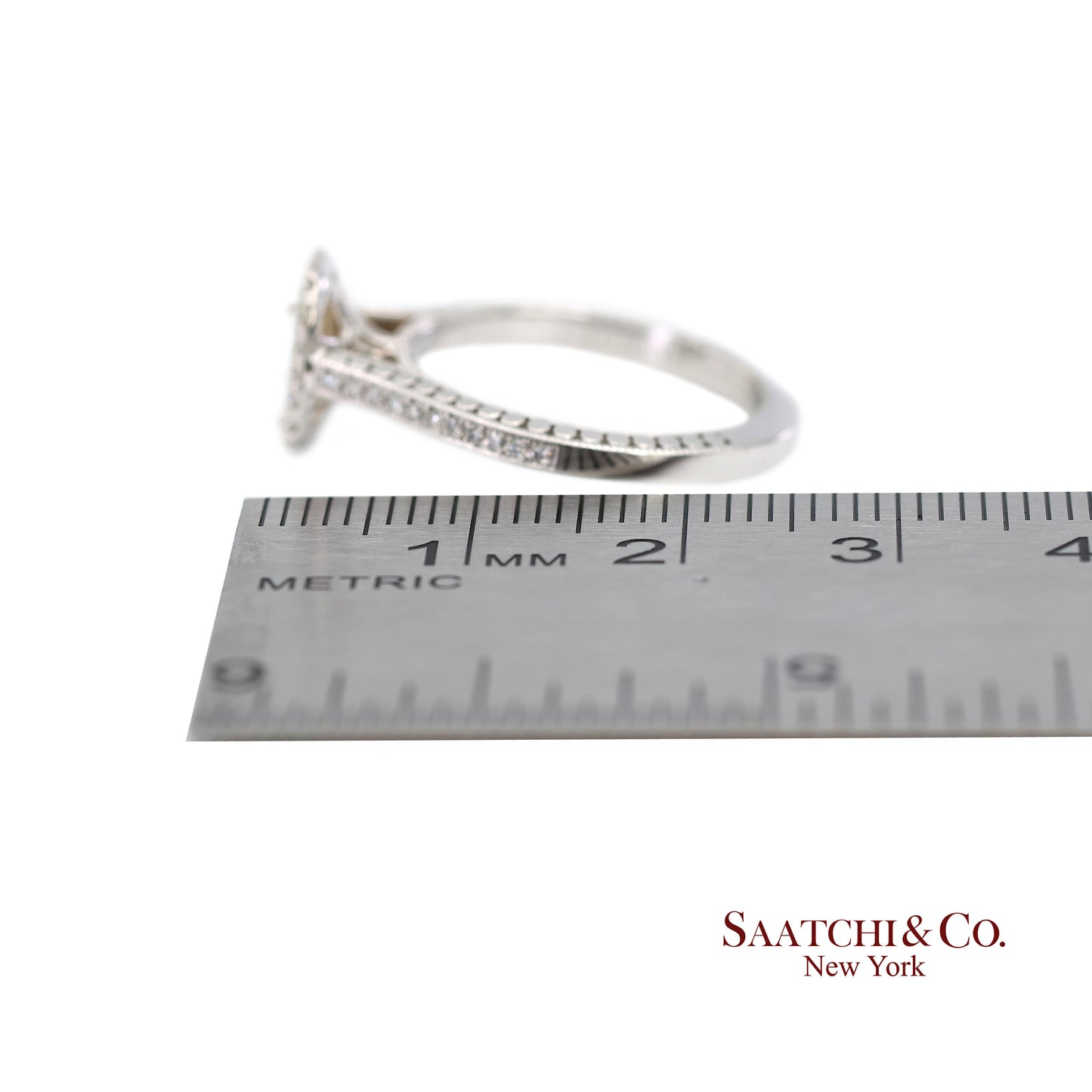 14K (585) White Gold Natural Brilliant Diamond Semi Mount Ring Size 7