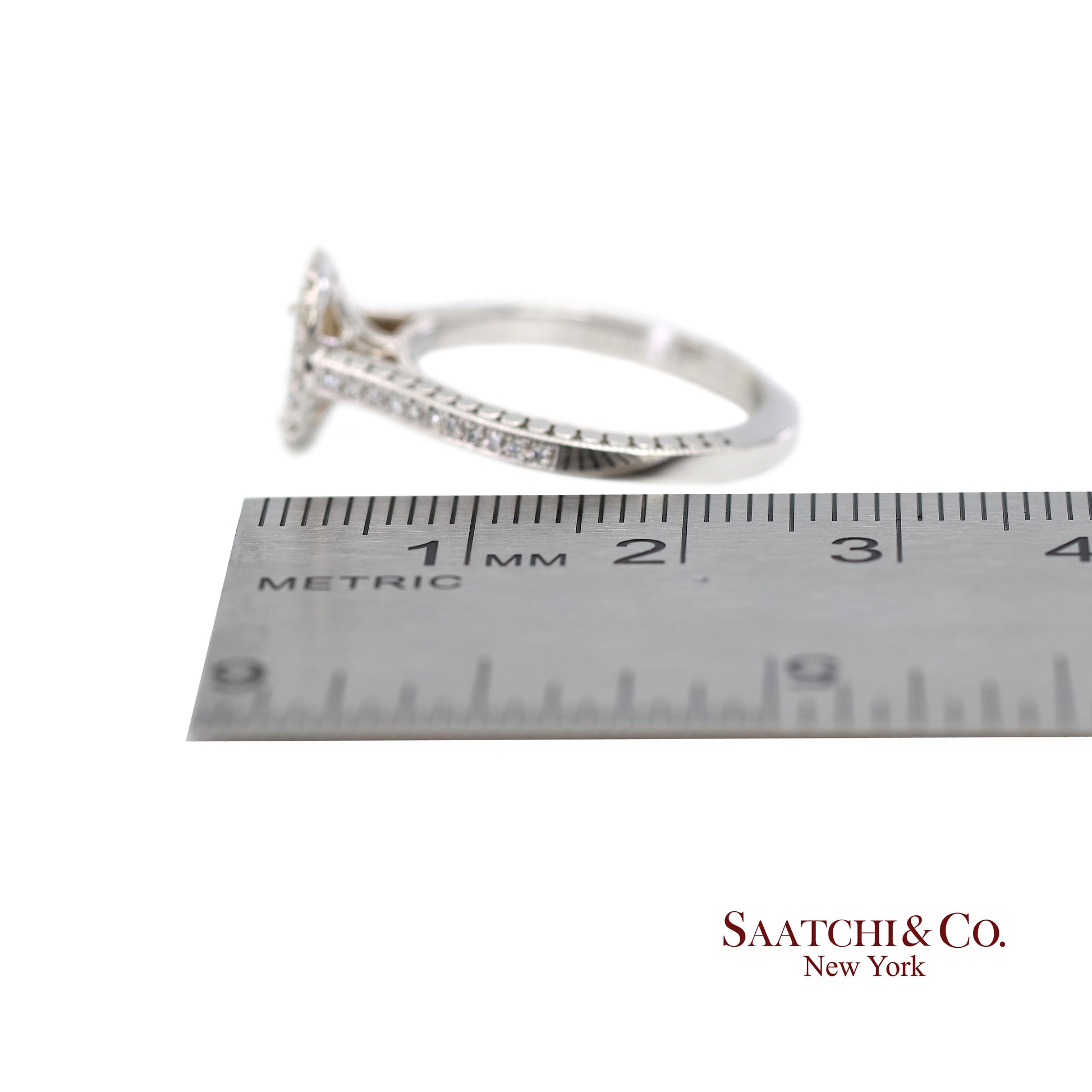 14K (585) White Gold Natural Brilliant Diamond Semi Mount Ring Size 7