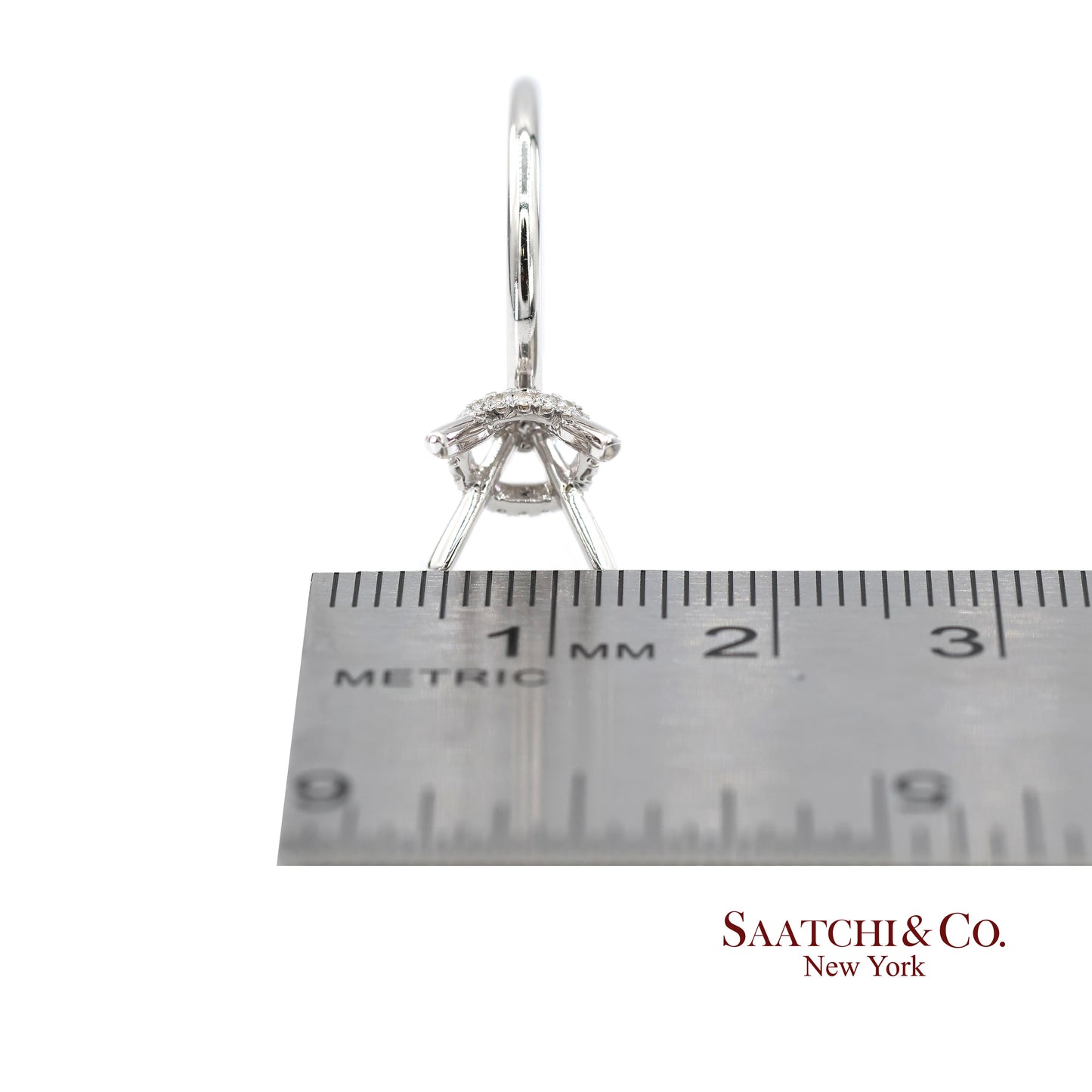 18K(750) White Gold Natural Brilliant Diamond Mounting Ring