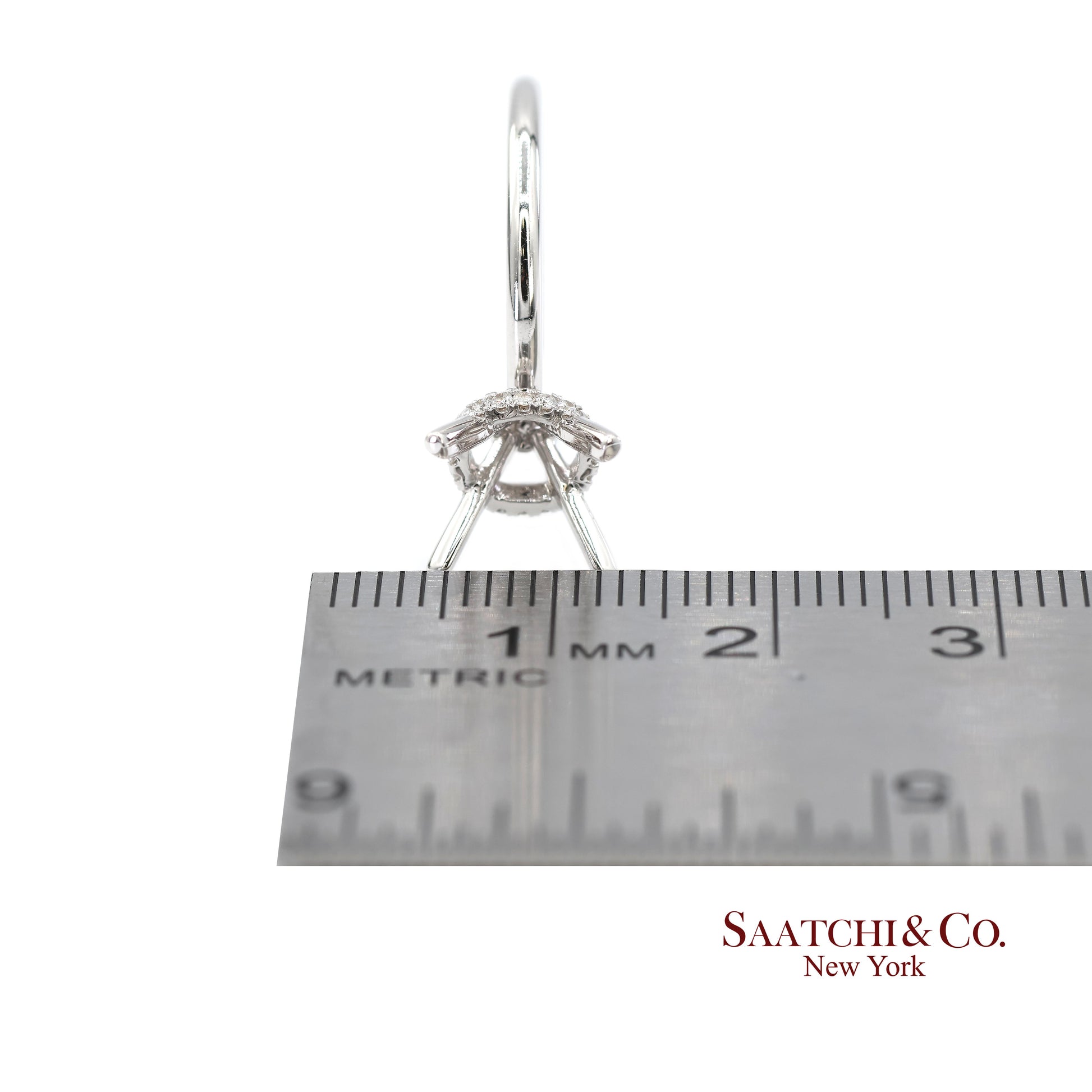 18K(750) White Gold Natural Brilliant Diamond Mounting Ring