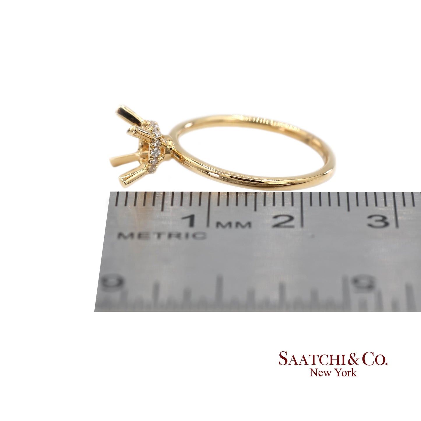 18K(750) Yellow Gold Natural Brilliant Diamond Mounting Ring