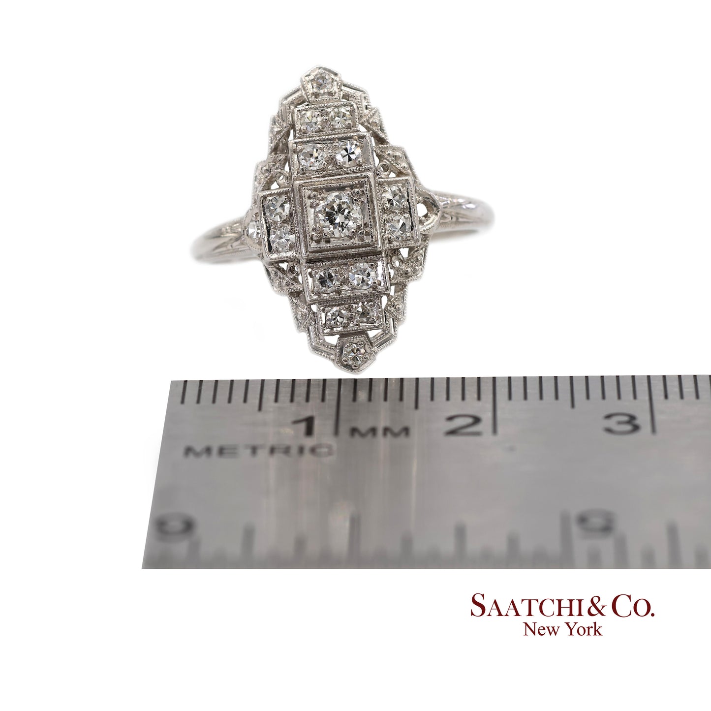 Vintage Platinum (950) Natural Diamond Old Cut Ring