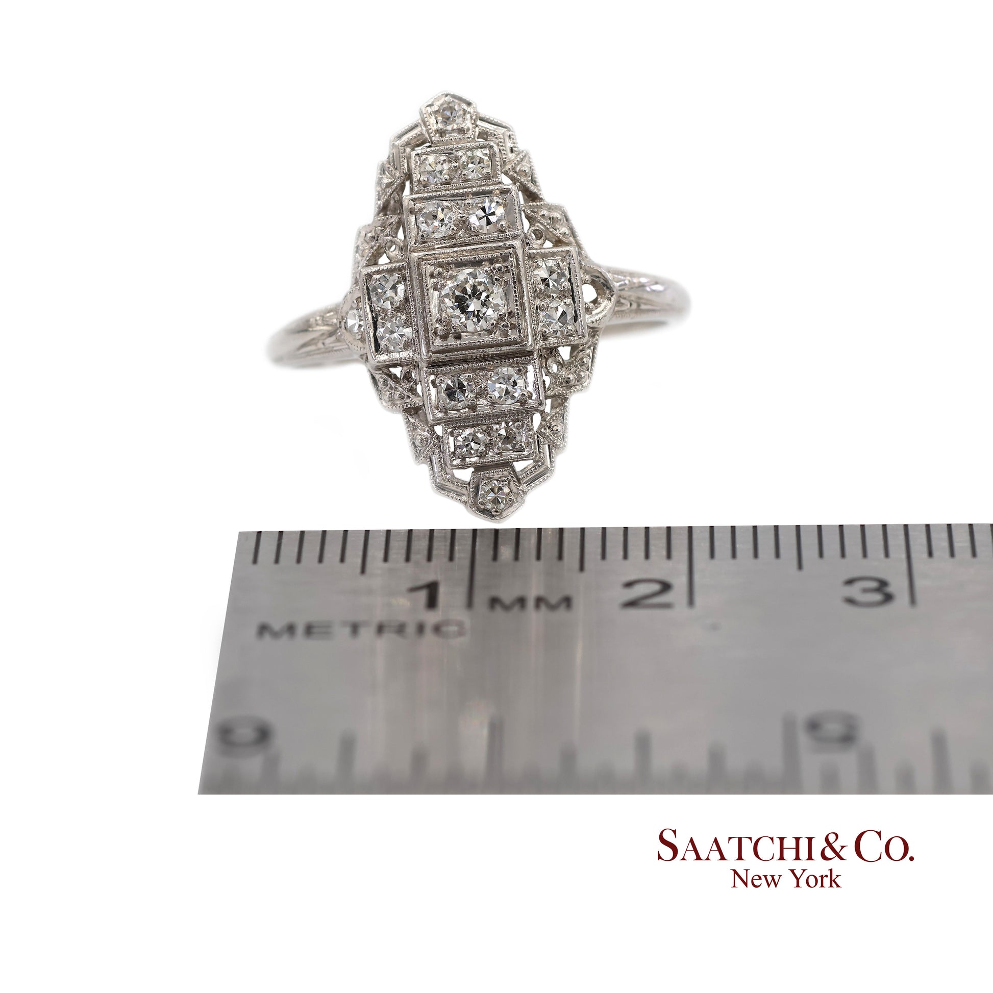 Vintage Platinum (950) Natural Diamond Old Cut Ring