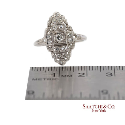 Vintage Platinum (950) Natural Diamond Old Cut Ring