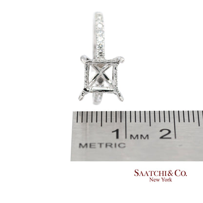 14K (585) White Gold Lab CVD Brilliant Diamond Semi Mount Ring Size 7