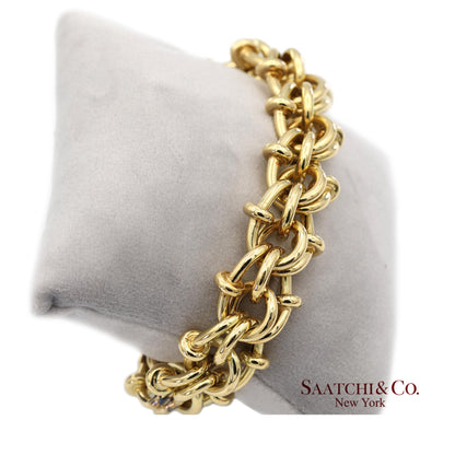 18K(750) Solid Yellow Gold Byzantine Chain Bracelet