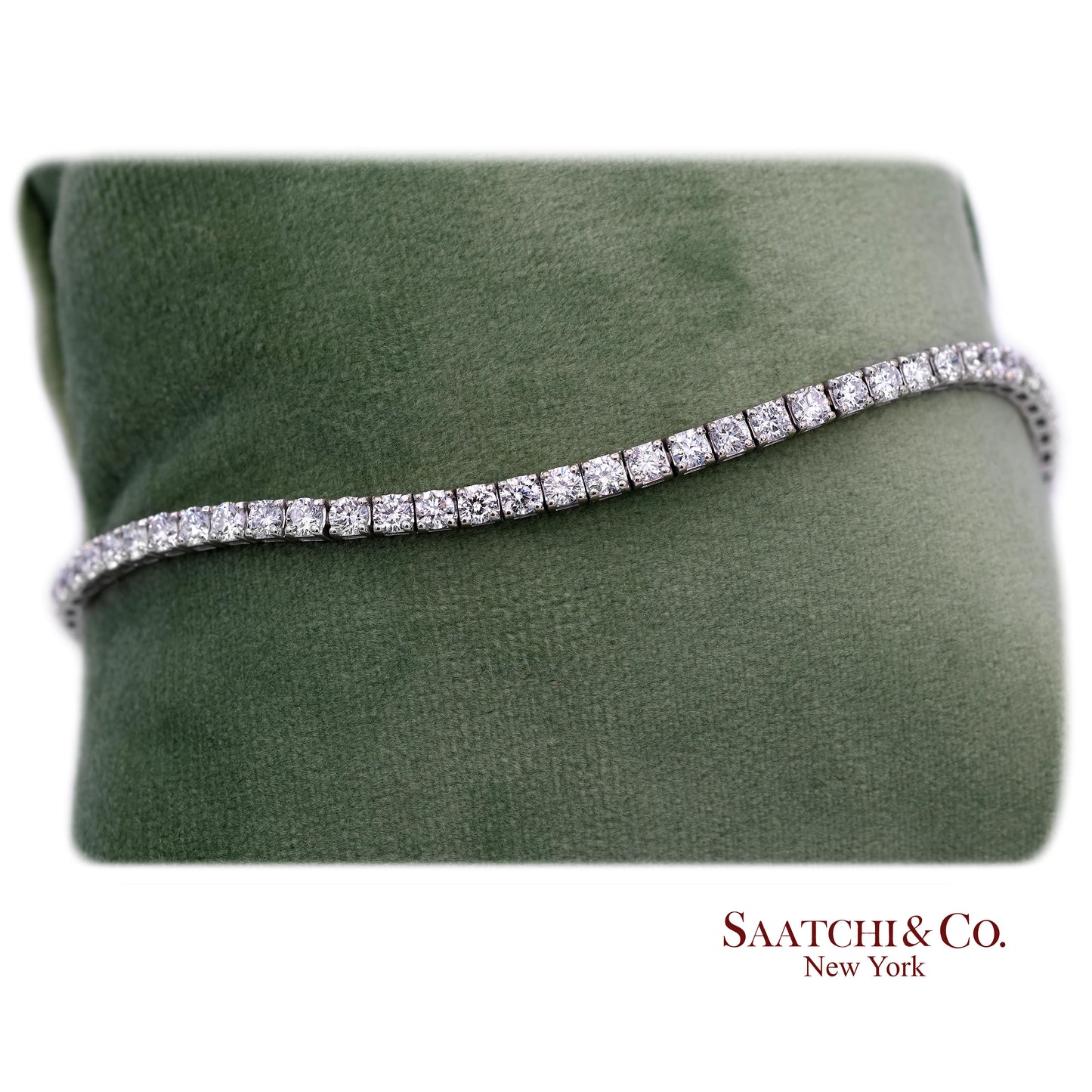 14K(585) White Gold Lab Diamond (CVD) Tennis Bracelet Size 8.5 inch