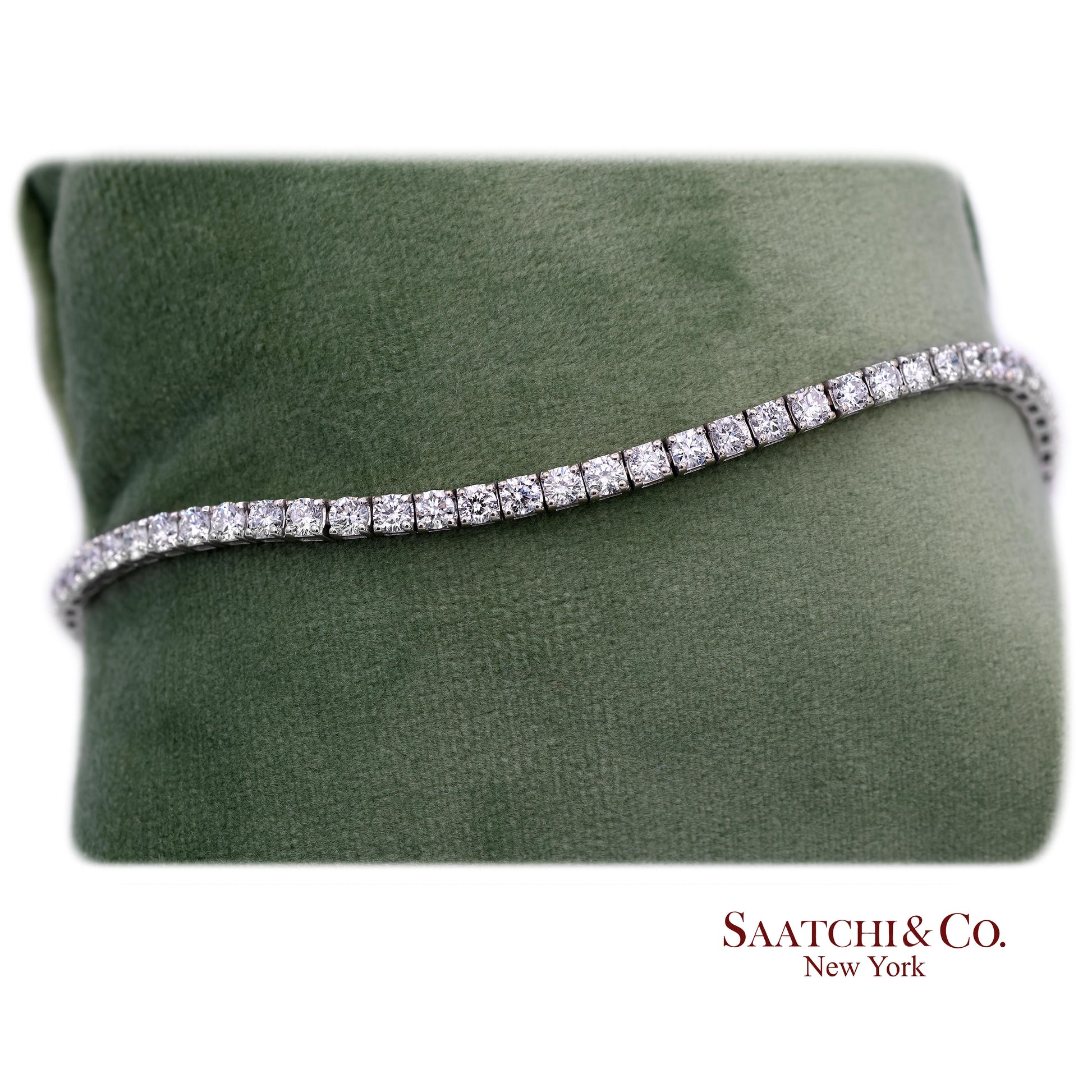 14K(585) White Gold Lab Diamond (CVD) Tennis Bracelet Size 8.5 inch