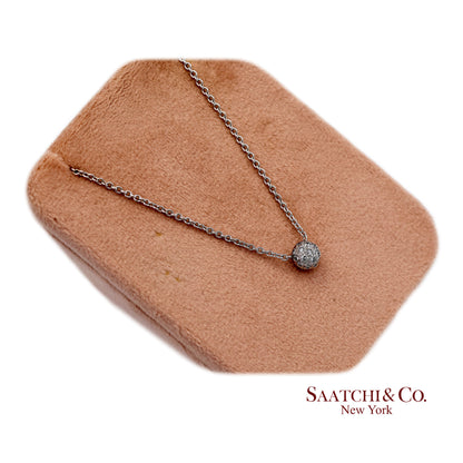 18K(750) White Gold Natural Diamond Pendant Necklace with Chain