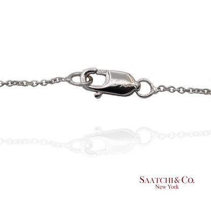 18K(750) White Gold Natural Diamond Rhombus Shape Pendant Necklace with Chain