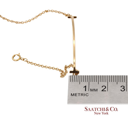 Tiffany & Co. Vintage 18K(750) Solid Yellow Gold T Smile Bracelet