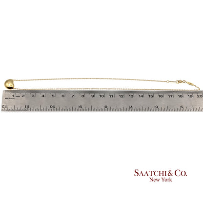 Tiffany&Co. Elsa Peretti 18K 750 Solid Yellow Gold Bean Design Pendant Necklace