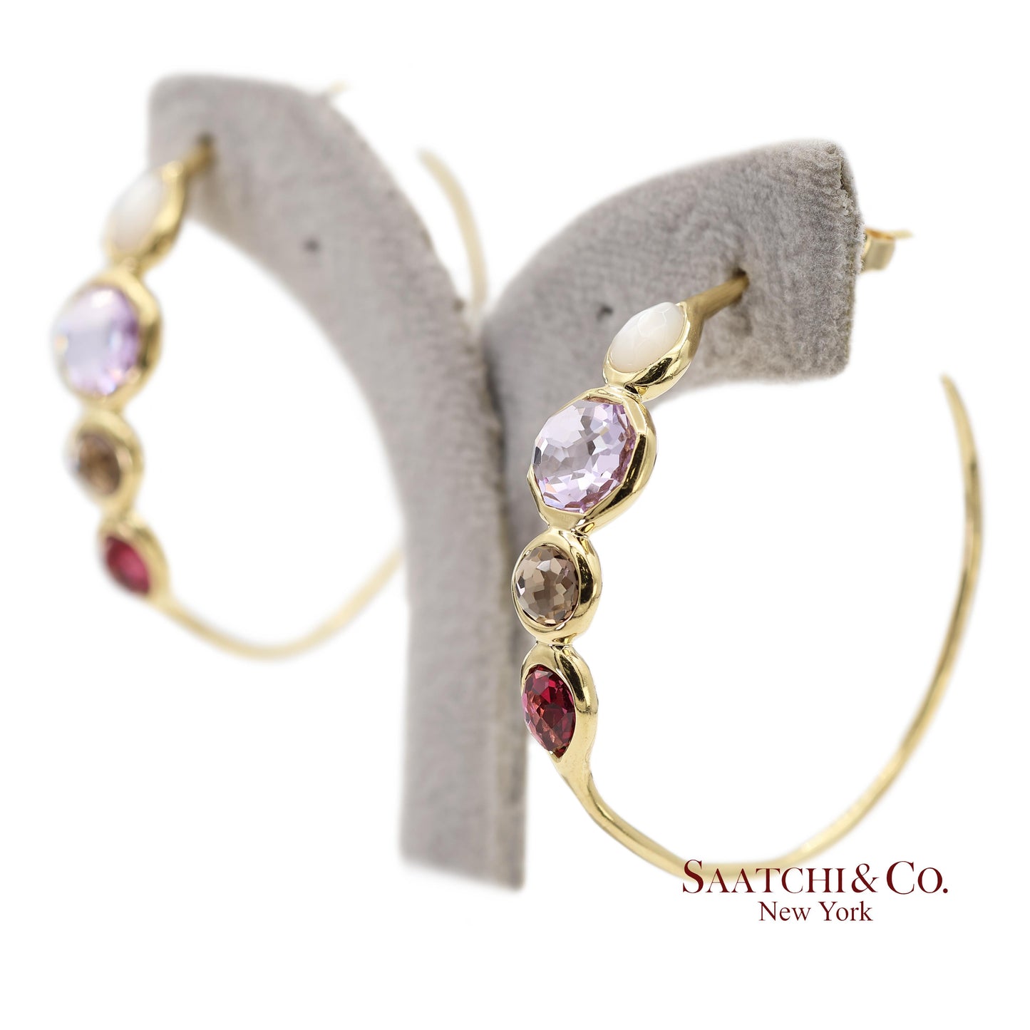 Vintage 18K 750 Solid Yellow Gold IPPOLITA Hoop Earrings