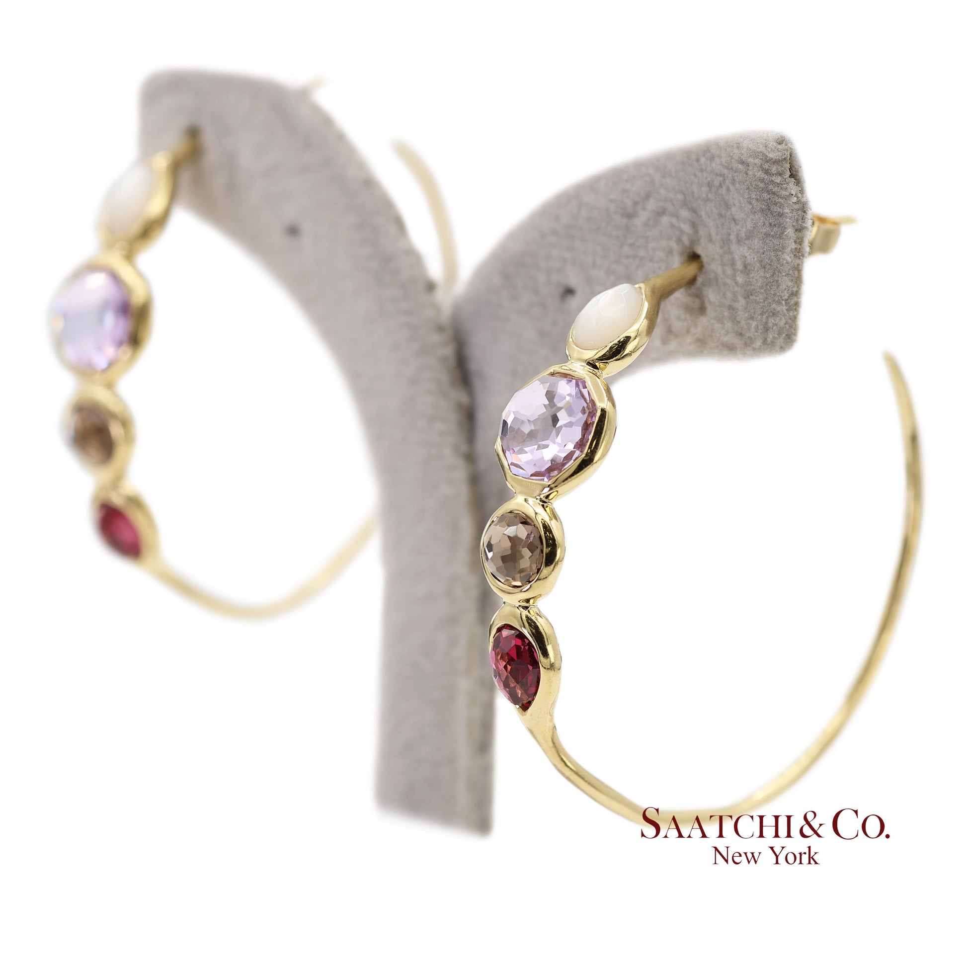 Vintage 18K 750 Solid Yellow Gold IPPOLITA Hoop Earrings