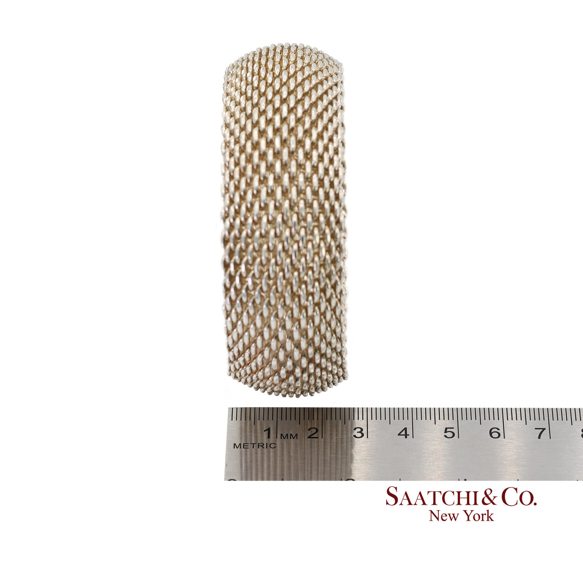 Tiffany & Co. Sterling Silver Somerset Mesh Wide Bangle Bracelet