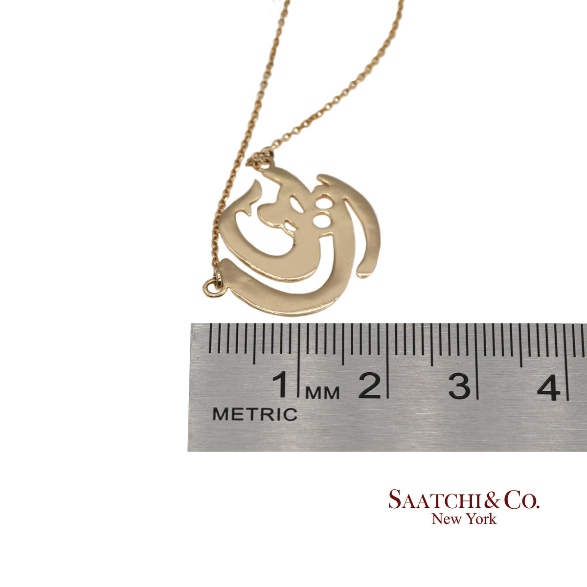 Brand New 18K Solid Yellow Gold Necklace With Raha Pendant