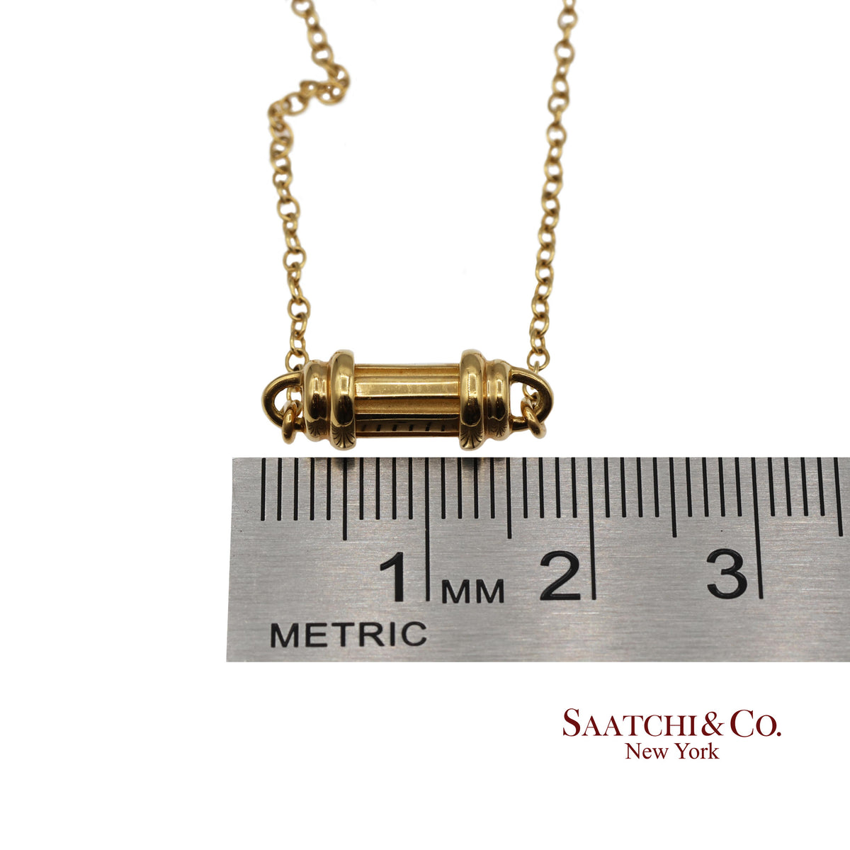 Tiffany & Co Solid 18K Yellow Gold Scroll Pendant Necklace 16"