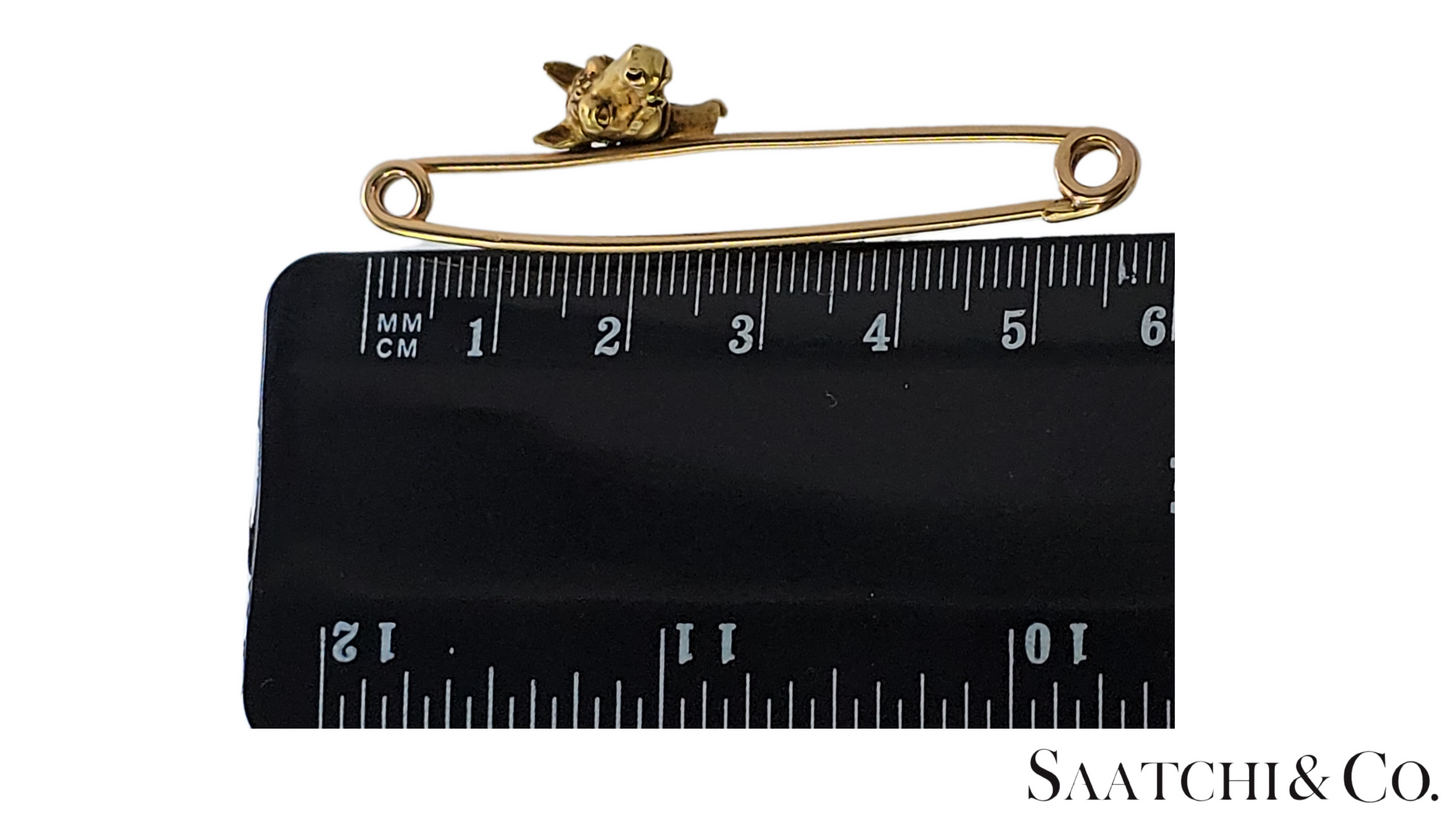 Vintage Horse Pin Brooch - 18K (750) Yellow Gold 7.8 Grams