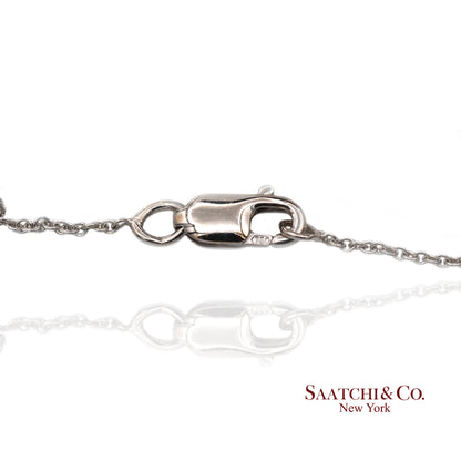 18K(750) White Gold Natural Diamond Square Shape Pendant Necklace with Chain