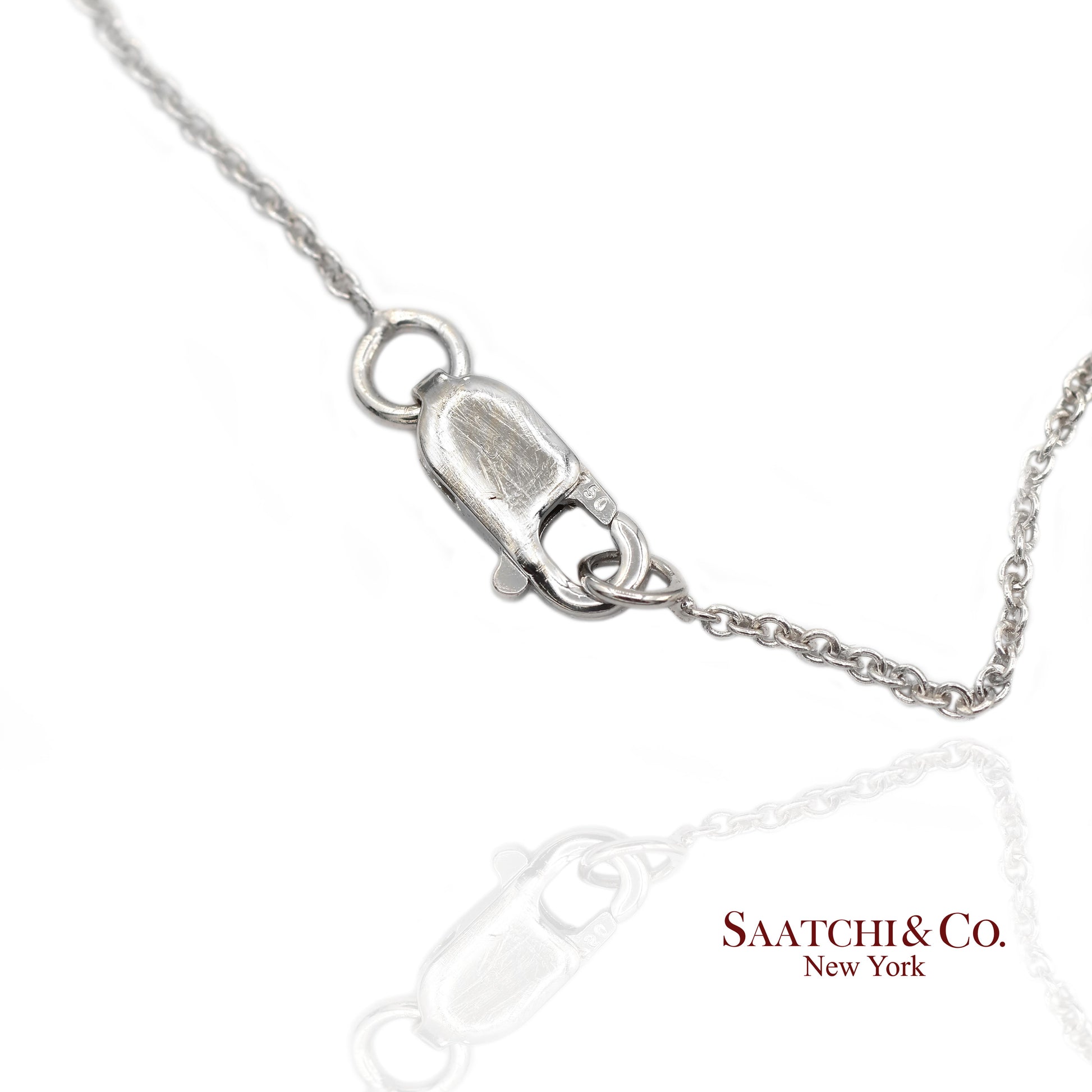 18K(750) White Gold Natural Diamond Pendant Necklace with Chain