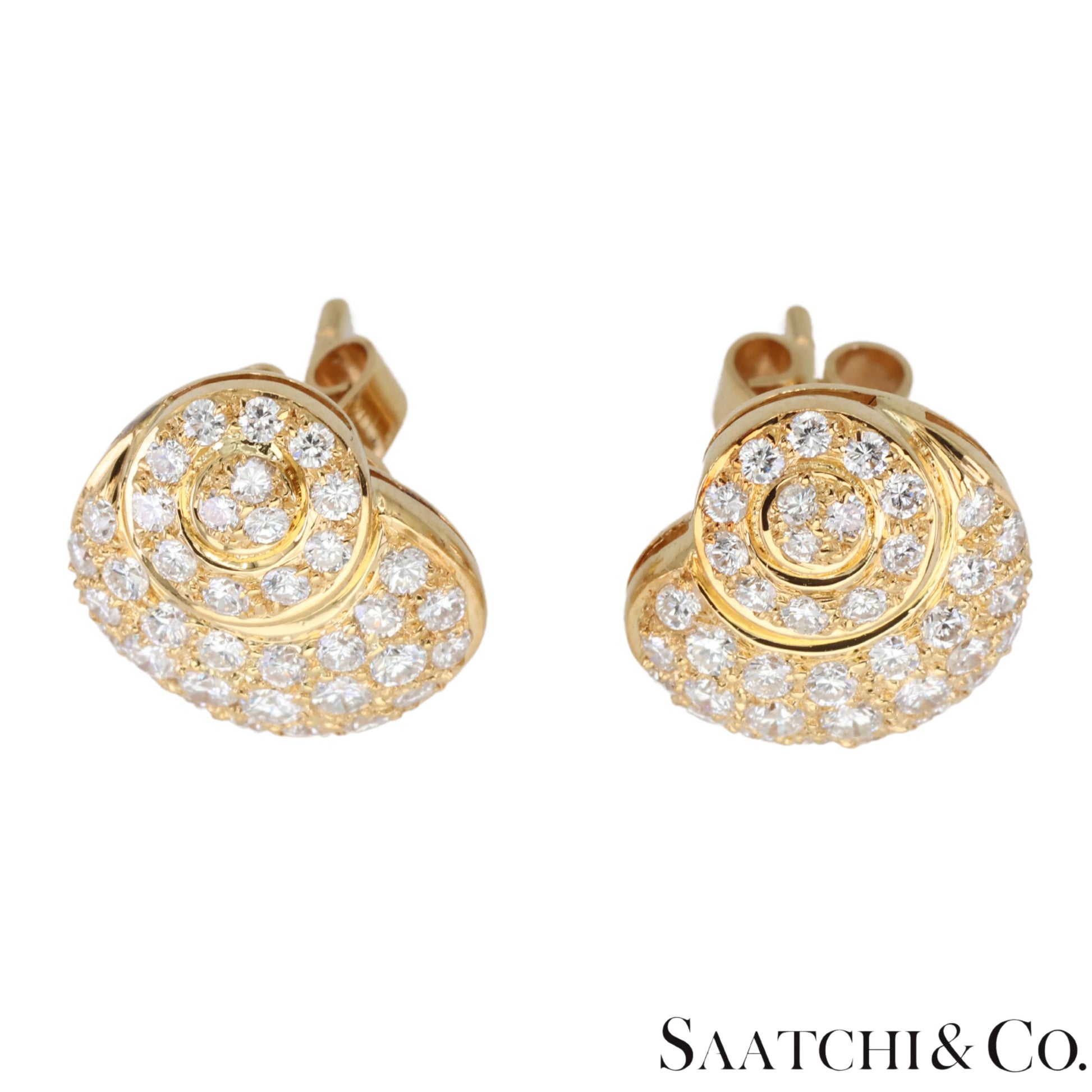 18k (750) Yellow Gold Stunning DIamond Studed Earrings