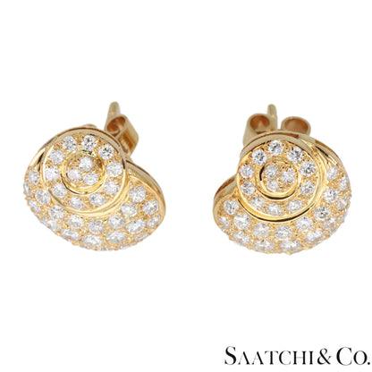 18k (750) Yellow Gold Stunning DIamond Studed Earrings